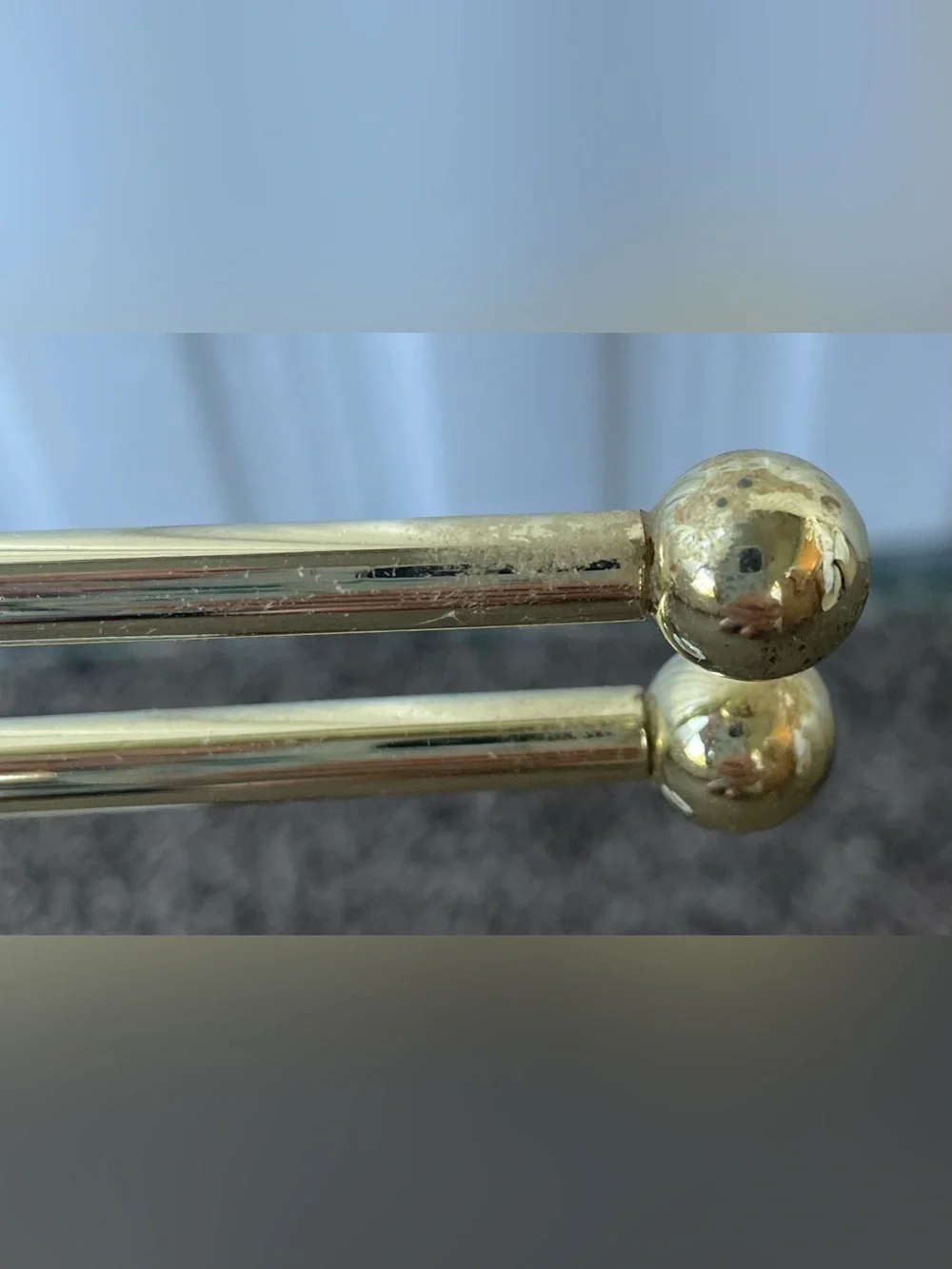Vintage MCM Brass & Marble Freestanding Swing Arm Hand Towel Holder